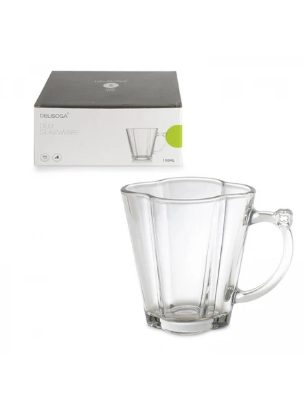 Esonez Cam Dalgalı Fincan 190 Ml 4'lü ürün görseli 1