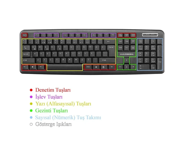 Hadron HD866 Standart Q Klavye Siyah - Resim 2