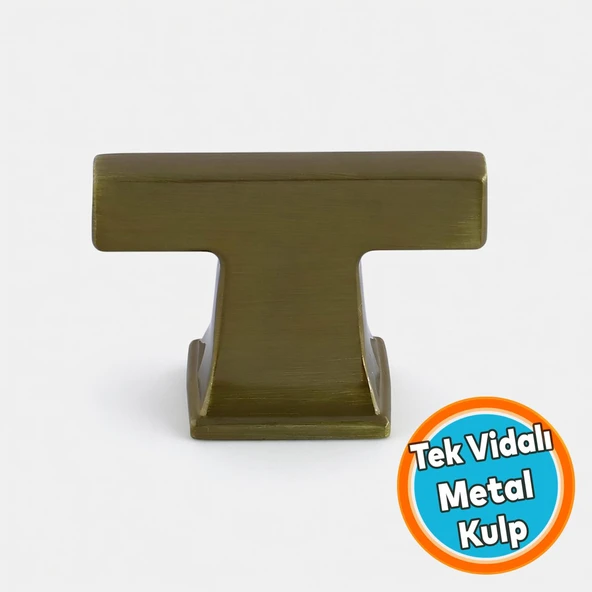 Düğme Tek Vidalı Antik Sarı Kulp Çekmece Kulbu Metal Kulplar Mutfak Mobilya Dolabı Dolap Kulp ürün görseli 1