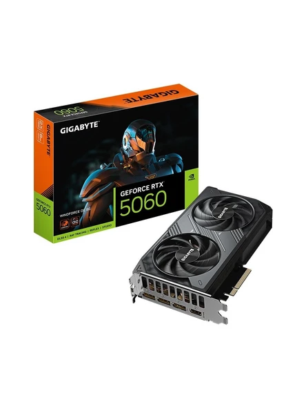 Gıgabyte Geforce Rtx 5060 Wındforce Oc 8g Gddr7 8gb 128BIT Dlss 4 GV-N5060WF2OC-8GD Nvıdıa Ekran Kartı ürün görseli 1