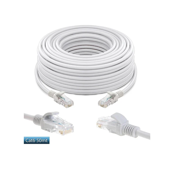 Cat6 Kablo Patch Network Ethernet Modem Kablosu 50 Metre ürün görseli 1