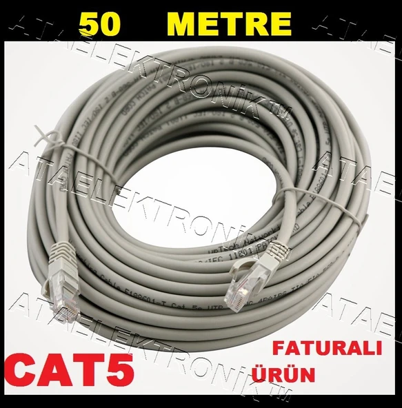 50 Elli Metre 50 Mt Internet Ethernet Kablosu Cat5 ürün görseli 1