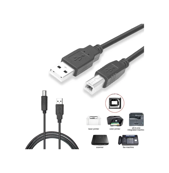 5 Metre Usb Yazıcı Kablosu Printer Kablosu Epson HP Uyumlu Canon Yazıcı ürün görseli 1