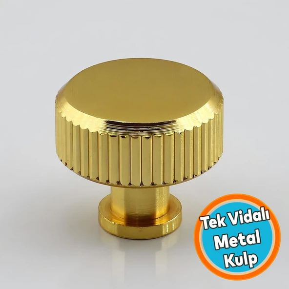 Düğme Metal Kulp Gold Altın Çizgili Çekmece Mobilya Mutfak Dolabı Dolap Kulpu Kulbu Kulpları ürün görseli 1