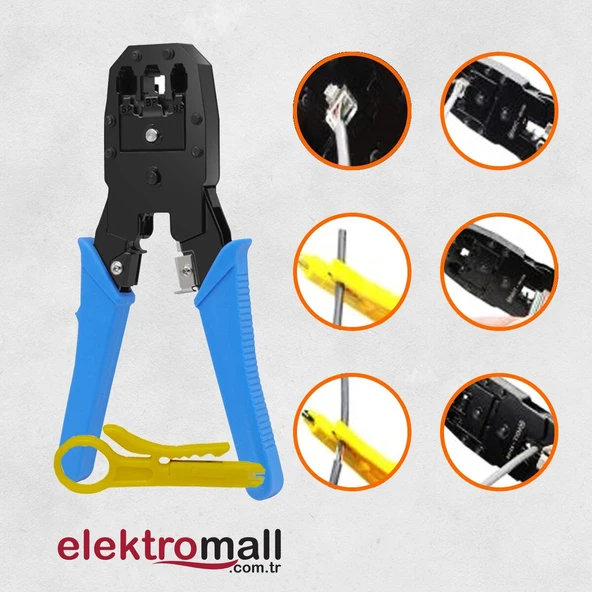Rj45 Rj11 Cat5 Sıkma Pensesi Kablo Soyma Aparatı ürün görseli 1