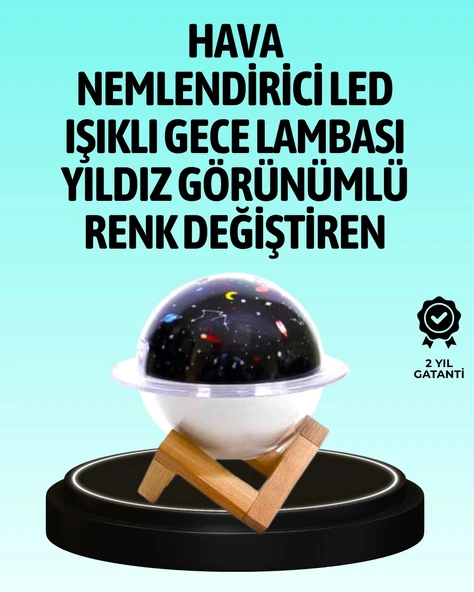 USB ile çalışan projektörlü aromaterapi nemlendirici masaüstü kullanım için uygun P200974S2804 ürün görseli 1