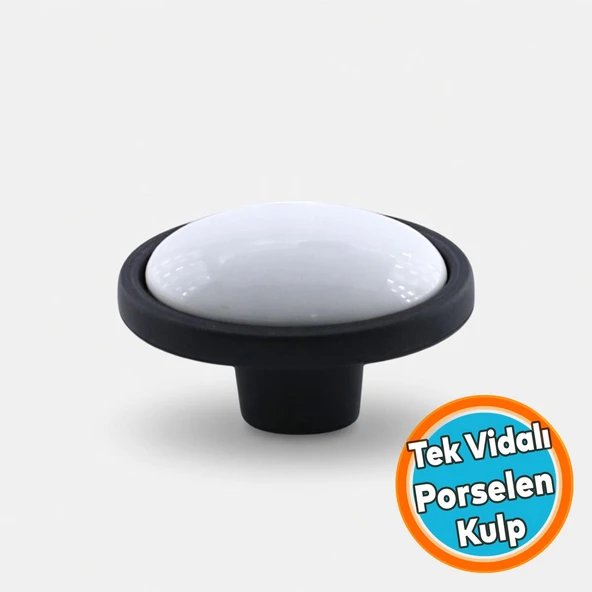 Porselen Siyah Kulp Düğme Çekmece Mutfak Mobilya Dolabı Dolap Kulpu Kulbu Metal Kulpları ürün görseli 1