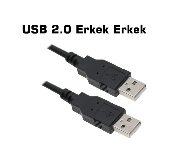 İki Ucu Erkek Laptop Soğutucu Usb To Usb Kablo 0.50 CM ürün görseli 1