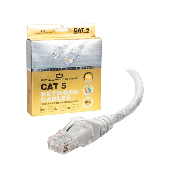 Powermaster 10 Metre Gri Cat5 Kablo ürün görseli 1