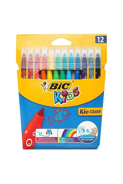 Bic Kids Color Keçeli 12 Renk Boya Kalemi Kod:920293 ürün görseli 1