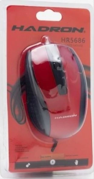 Hadron HR5686 Kablolu Optik Mouse Kırmızı - Siyah - Resim 2
