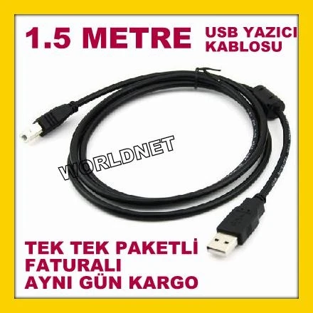 1.5 Metre Yazıcı Kablosu Lazer Yazıcı Kablo 1.5M Usb Yazıcı Print ürün görseli 1