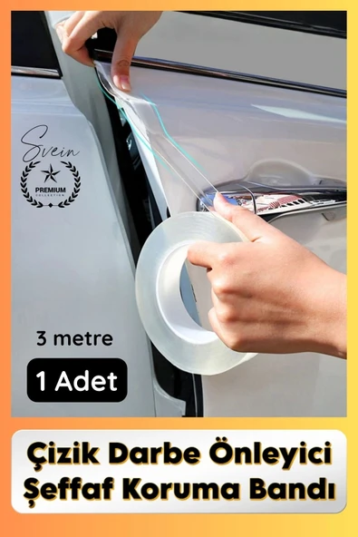 #KapıKoruma 1 Adet 3 Metre Oto Kapı Çizik Önleyici Şeffaf Koruma Bandı Darbe Koruyucu İz Bırakmaz ürün görseli 1