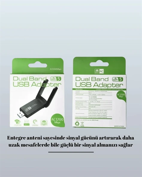 AC1200 USB WiFi Adaptör P201335S5058 - Resim 4