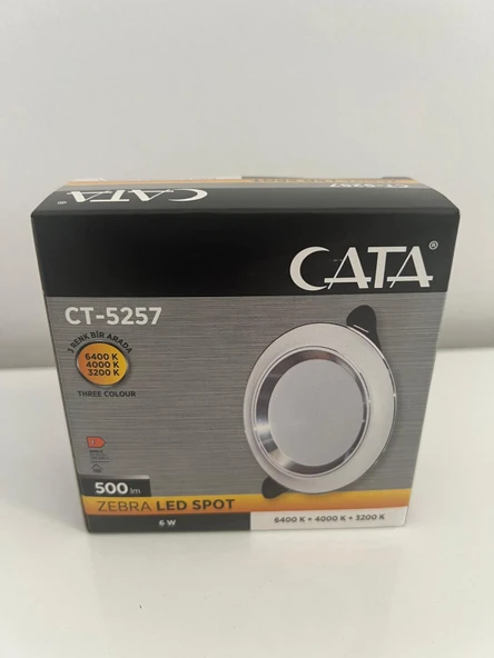 CATA ZEBRA LED SPOT 6W (6400K 4000K 3200K) ÜÇ RENK) CT-5257 ürün görseli 1