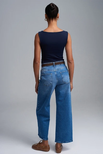 72299 DİLVİN KEMERLİ KISA PANTOLON - Resim 7