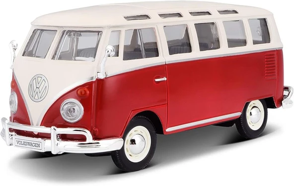 Maisto 1/25 Volkswagen Van Samba Model Araba Kırmızı ürün görseli 1