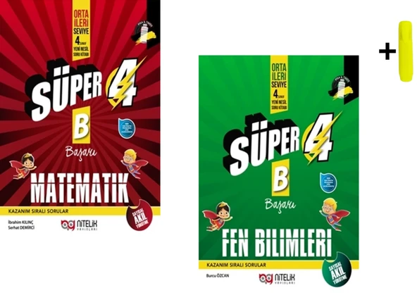Nitelik 4.Sınıf Yeni Nesil Süper Matematik Ve Fen Bilimleri (B) Soru Kitabı Yeni ürün görseli 1