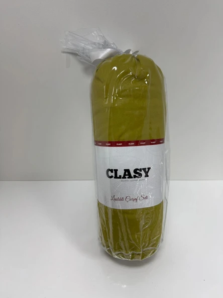 Clasy Ranforce Lastikli Çarşaf Seti Çift Kişilik Yağ Sarısı ÇKLÇ-266 %100 Pamuk ürün görseli 1