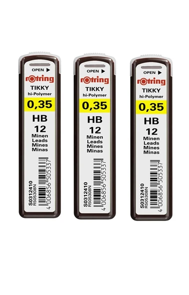 Rotring Min 0.3 (Hb) Hi-Polymer (Uç) 3 adet ürün görseli 1