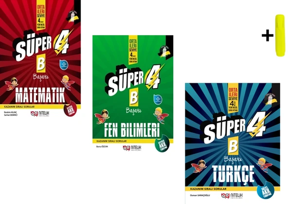 Nitelik 4.Sınıf Yeni Nesil Süper Matematik Fen Ve Türkçe (B) Soru Kitabı Yeni ürün görseli 1