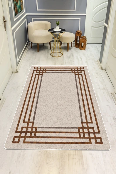 Modern Desenli Dijital Baskı Kaymaz Taban Halı H0135 RENKLİ 200 X 300 ürün görseli 1
