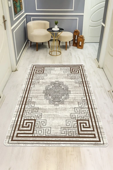 Modern Desenli Dijital Baskı Kaymaz Taban Halı H0159 RENKLİ 120 X 180 ürün görseli 1