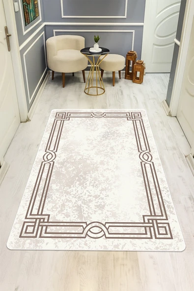 Modern Desenli Dijital Baskı Kaymaz Taban Halı H0110 RENKLİ 100 X 200 ürün görseli 1