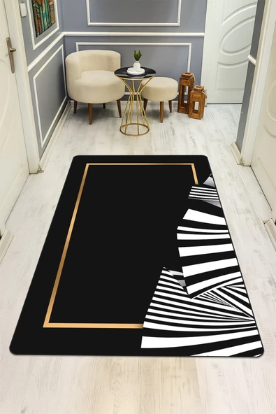 Modern Desenli Dijital Baskı Kaymaz Taban Halı H0122 RENKLİ 160 X 230 ürün görseli 1