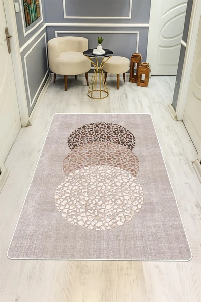 Modern Desenli Dijital Baskı Kaymaz Taban Halı H0139 RENKLİ 80 X 300 ürün görseli 1