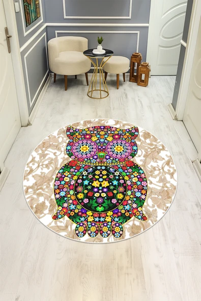Dijital Baskı Modern Kaymaz Taban Halı H0339 RENKLİ 100 X 100 ürün görseli 1