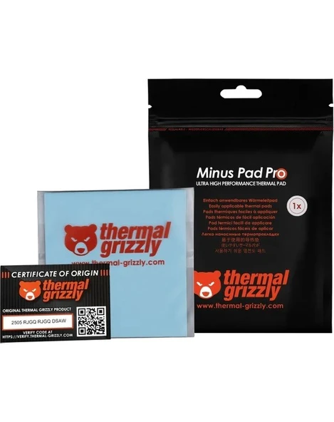 Minus Pad Pro - Termal Arayüz Pedi, 100X100X2.0MM, Elektriksel Olarak Iletken Olmayan, Ssd'ler, Gpu'lar ve Elektronik Için Yüksek Isı Iletkenliği ve S ürün görseli 1