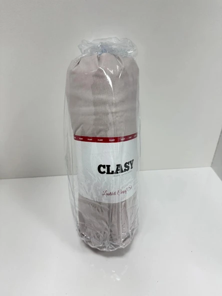Clasy Ranforce Lastikli Çarşaf Seti Çift Kişilik Açık Bej ÇKLÇ-270 %100 Pamuk ürün görseli 1