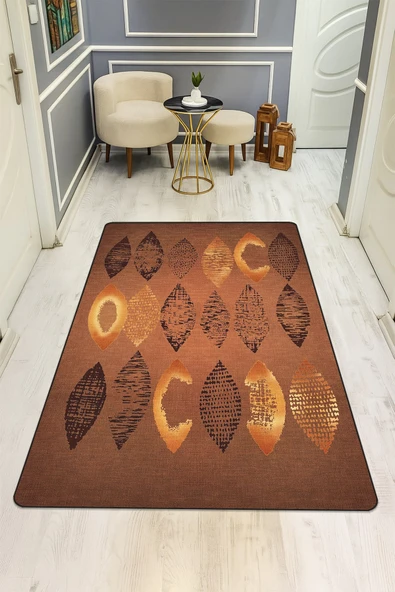 Modern Desenli Dijital Baskı Kaymaz Taban Halı H0128 RENKLİ 100 X 300 ürün görseli 1