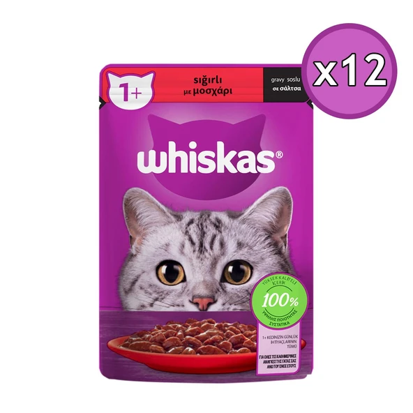 Whiskas Sığırlı Poşet Yaş Kedi Maması 85 gr 12 Adet ürün görseli 1