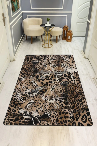 Modern Desenli Dijital Baskı Kaymaz Taban Halı H0158 RENKLİ 100 X 200 ürün görseli 1