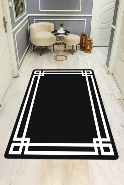 Modern Desenli Dijital Baskı Kaymaz Taban Halı H0156 RENKLİ 100 X 300 ürün görseli 1