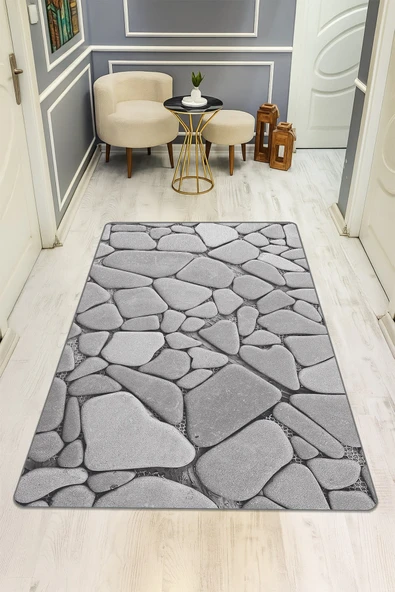 Modern Desenli Dijital Baskı Kaymaz Taban Halı H0129 RENKLİ 80 X 150 ürün görseli 1