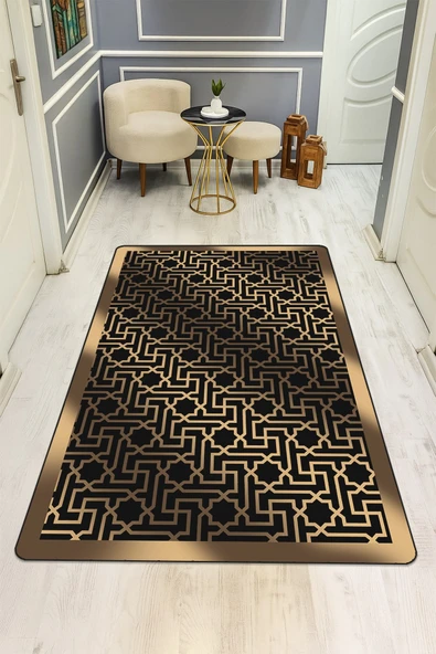 Modern Desenli Dijital Baskı Kaymaz Taban Halı H0118 RENKLİ 180 X 280 ürün görseli 1