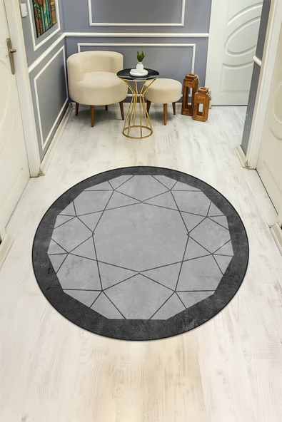 Dijital Baskı Modern Kaymaz Taban Halı H0337 RENKLİ 200 X 200 ürün görseli 1