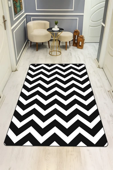 Modern Desenli Dijital Baskı Kaymaz Taban Halı H0148 RENKLİ 80 X 300 ürün görseli 1