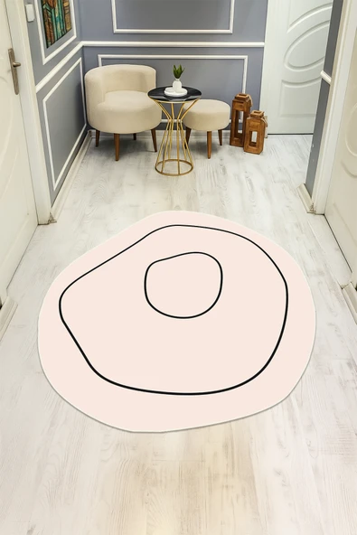 Dijital Baskı Modern Kaymaz Taban Halı H0404 RENKLİ 120 X 120 ürün görseli 1