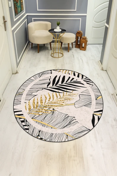Dijital Baskı Modern Kaymaz Taban Halı H0306 RENKLİ 120 X 120 ürün görseli 1