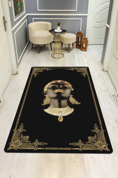 Modern Desenli Dijital Baskı Kaymaz Taban Halı H0171 RENKLİ 80 X 200 ürün görseli 1