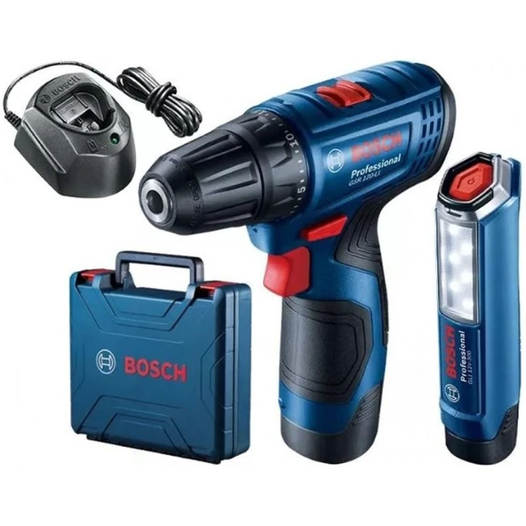 Bosch Professional GSR 120-LI Akülü Delme Vidalama + GLI 12V-300 Led Lamba - 06019G8004 ürün görseli 1