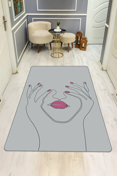 Modern Desenli Dijital Baskı Kaymaz Taban Halı H0121 RENKLİ 200 X 300 ürün görseli 1