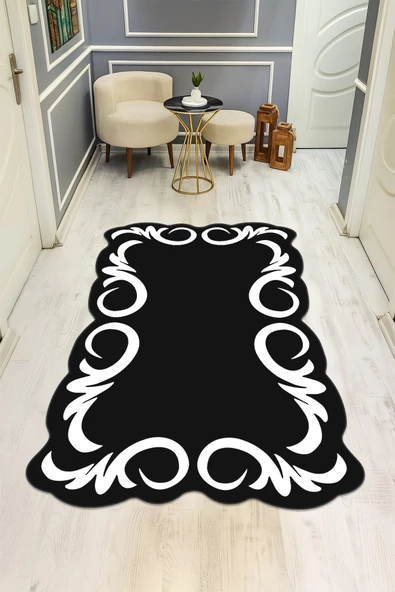 Modern Desenli Lazer Kesim Dijital Baskı Kaymaz Taban Halı H0457 RENKLİ 80 X 150 ürün görseli 1