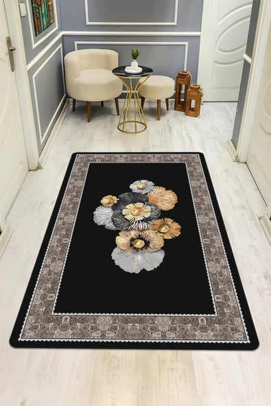 Modern Desenli Dijital Baskı Kaymaz Taban Halı H0174 RENKLİ 180 X 280 ürün görseli 1