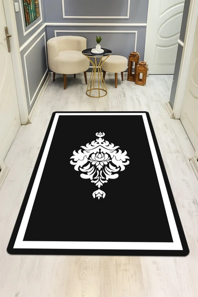 Modern Desenli Dijital Baskı Kaymaz Taban Halı H0186 RENKLİ 120 X 180 ürün görseli 1