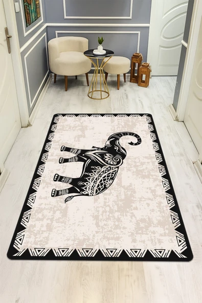 Modern Desenli Dijital Baskı Kaymaz Taban Halı H0214 RENKLİ 100 X 300 ürün görseli 1